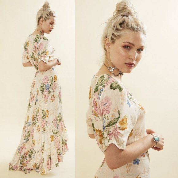 New auguste delilah maxi dress natural bloom 6 XS - Picture 7 of 16